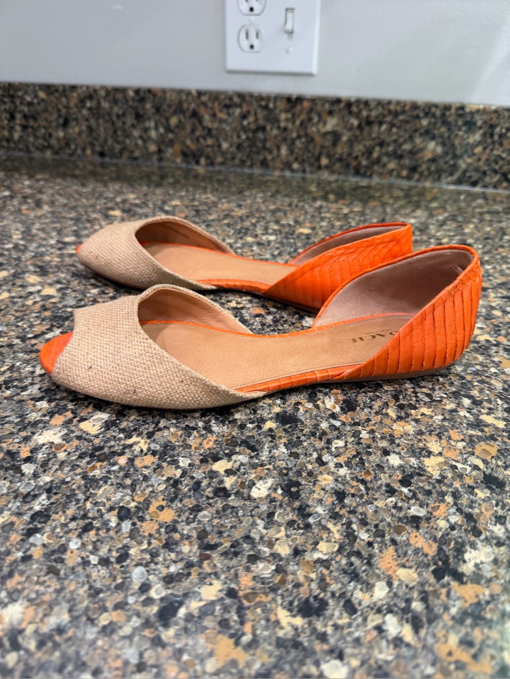 Women’s Two-Tone D’Orsay Flat - Orange and Beige coach 7